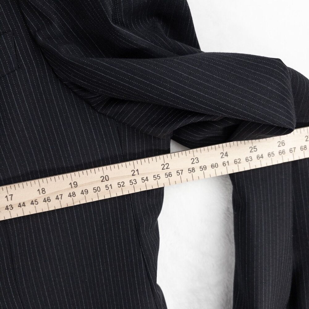 Emporio Armani Sean Line Blazer Mens 46 Wool Blend Dark Navy Blue 3 Button Italy - Picture 5 of 12